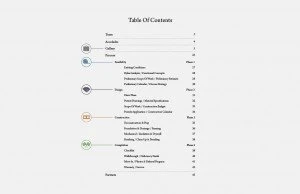 My House Design Build Team: Presentation Booklet, Table of Contents | Lantern Creative